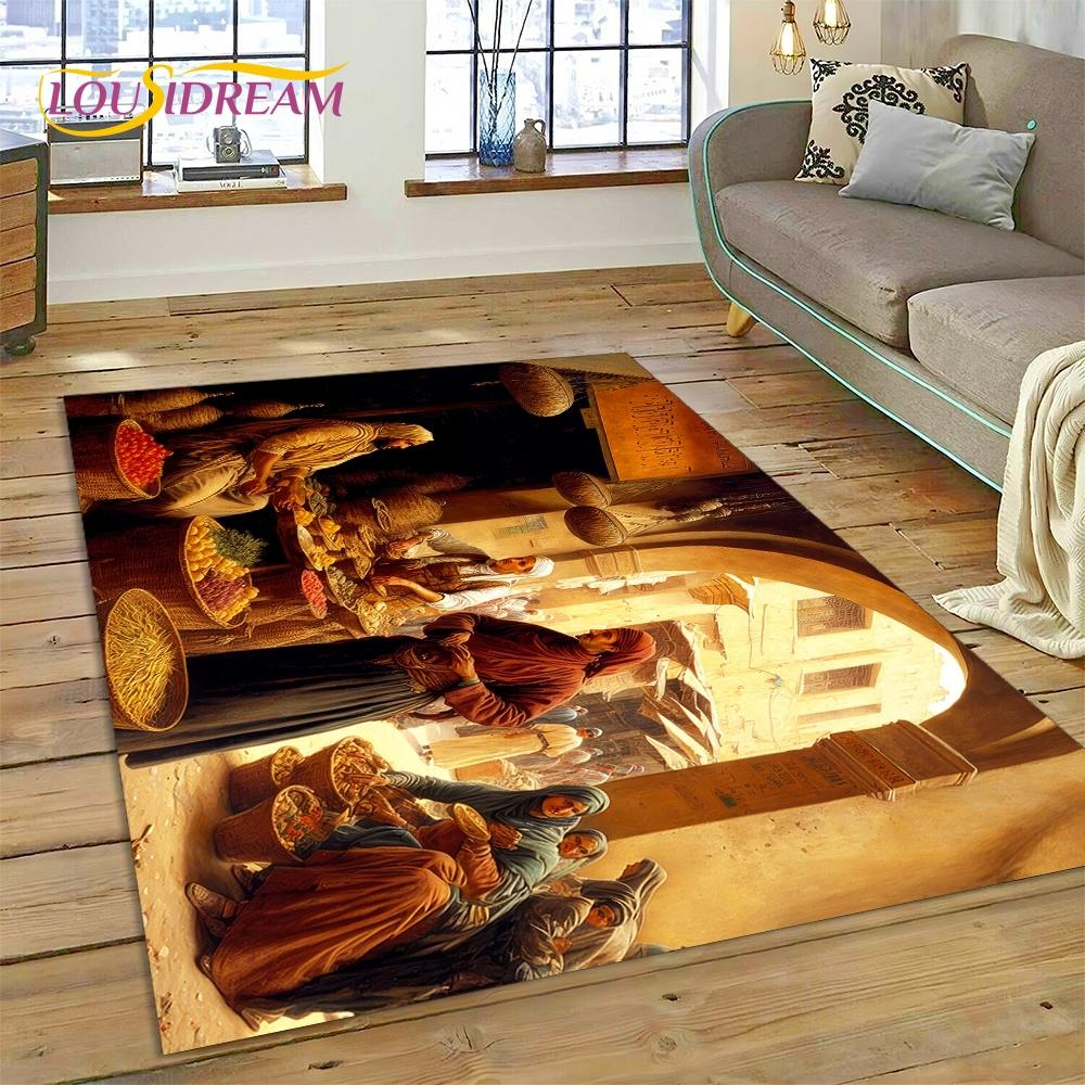 Cartoon Africa Ethiopian Custom Painting Art Carpet Rug for Bedroom Living Room Home Sofa Decoration,kids Large Decor Floor Mat