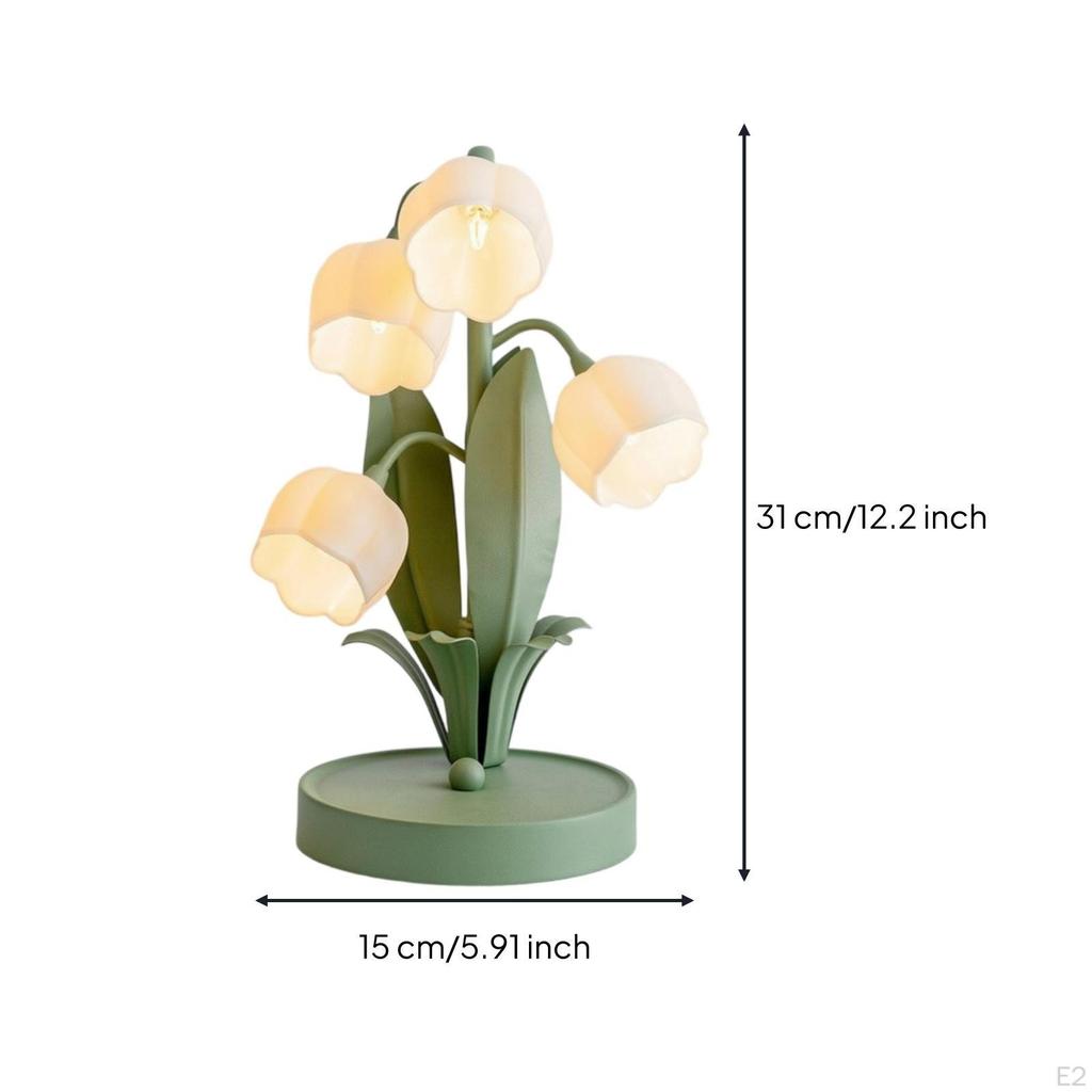 Flower Table Lamp Decorative Artificial USB-Powered Desk Light for