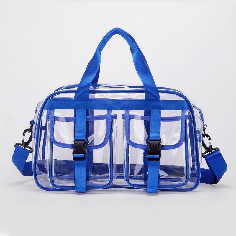 Fashion Versatile Solid Color PVC Transparent Travel Duffels 2026 New Hot Sale Zipper Simple Large Capacity Casual Shoulder Bag