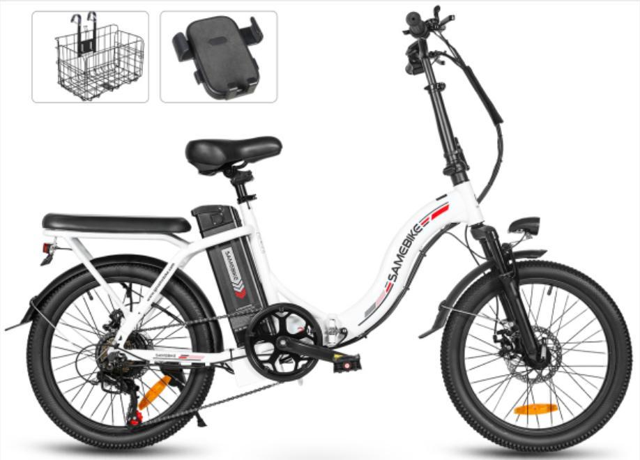 Samebike 2026 Modell CY20 Faltbares Elektrofahrrad 36V 12Ah Herausnehmbarer Akku 20" Outdoor Fat E-Bike für Erwachsene.