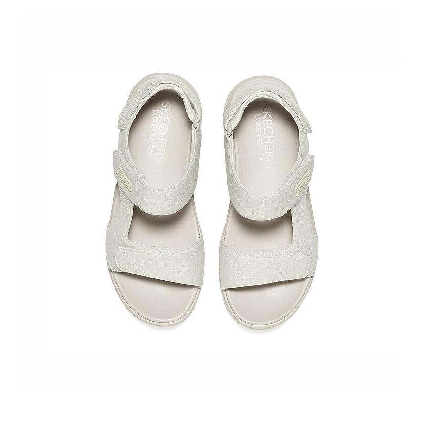 Skechers Sandali Casual Comodi Semplici Sandali da Spiaggia Sandali da Donna Bianchi 163542-NAT