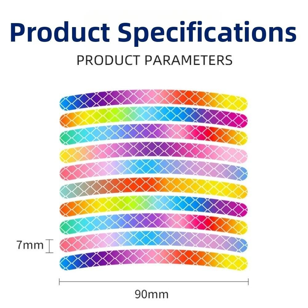 10pcs/set Rainbow Red White Bike Wheels Rainbow Sticker  for Bike