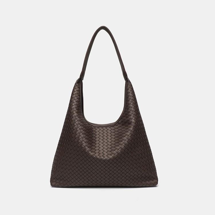 Vintage Commuter Tote Bag 2025 Super Popular PU Woven Soft Leather Shoulder Bag Large Capacity Commuter Underarm Bag for Women