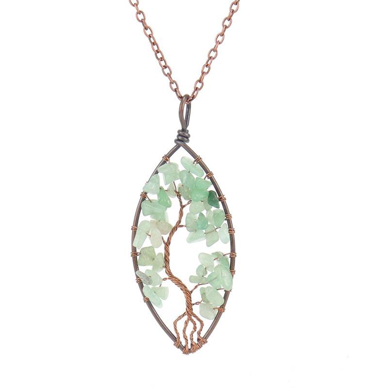 Temu Valence Handcrafted Tree of Life Leaf Necklace N03