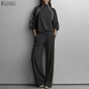 ZANZEA Bluză și pantaloni cu mânecă lungă pentru femei Seturi de costume casual din două piese