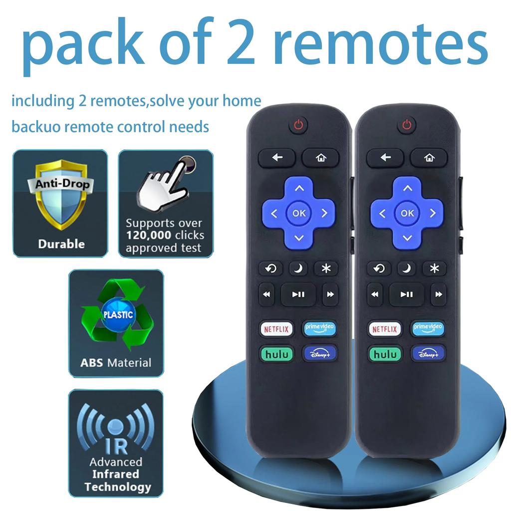 2-Pack Universal Remote Controls for Roku TV Compatible with TCL Hisense Onn Insignia HITACHI - Replacement TV Remote Control