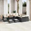 vidaXL 14-piece Garden Sofa with Black Poly Rattan Cushions 3362460