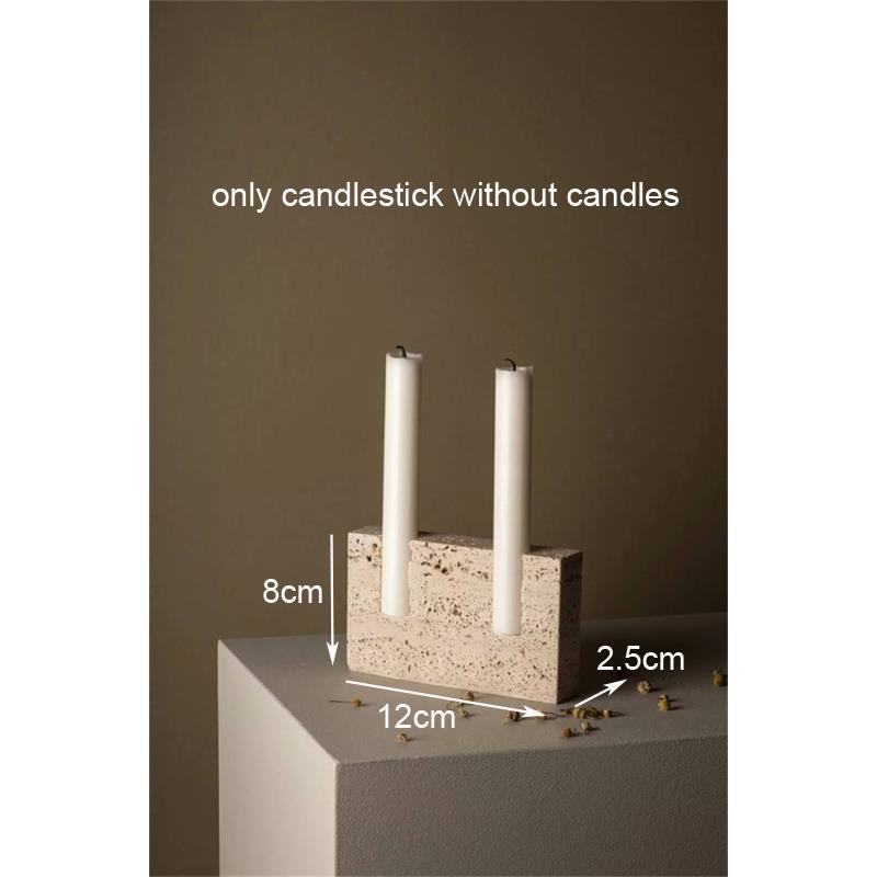 Marble Candlestick Decoration Home Livingroom Dining Table Candle Stand Ornaments Bedroom Travertine Candle Holder Accessories