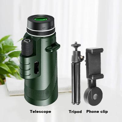 80x100 HD Monocular for Smartphone Adapter Tripod Telescope with BAK4 Prism for Birdwatching, Hunting, Hiking, Outdoor Camping
