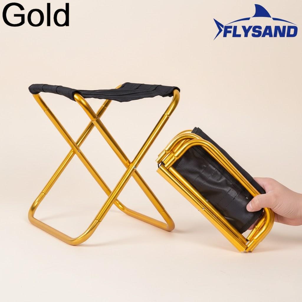 

Ultralight Folding Fishing Chair Outdoor Leisure Stool Portable Camping Picnic Foldable Seat золотий