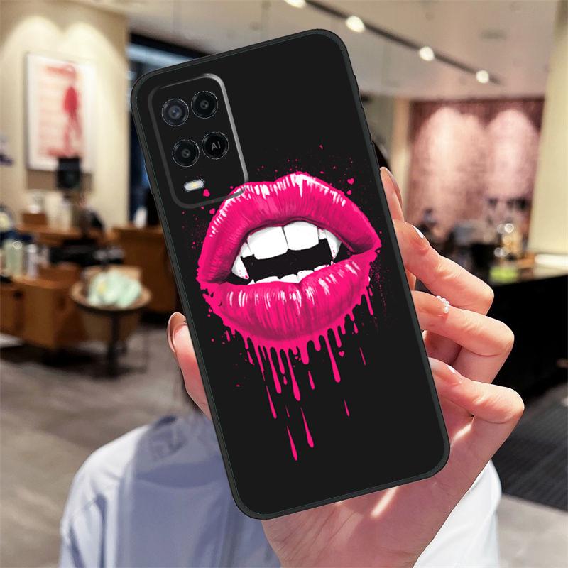 

Sexy Vampire Lips Case For Oppo A94 A54 A40 A60 A80 A98 A78 A18 A38 A58 A16 A76 A96 A17 A77 A74 A57S A15 Cover OPPO A18 4G