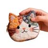 Portable Patchwork Coin Purse Small Size Cute Pattern Cat Storage Case Large Capacity Zipper Design Stationery Pouch Household