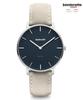 [Lambretta] Lambretta Classico 40 Silver Blue Suede Grey Men's Leather Watch