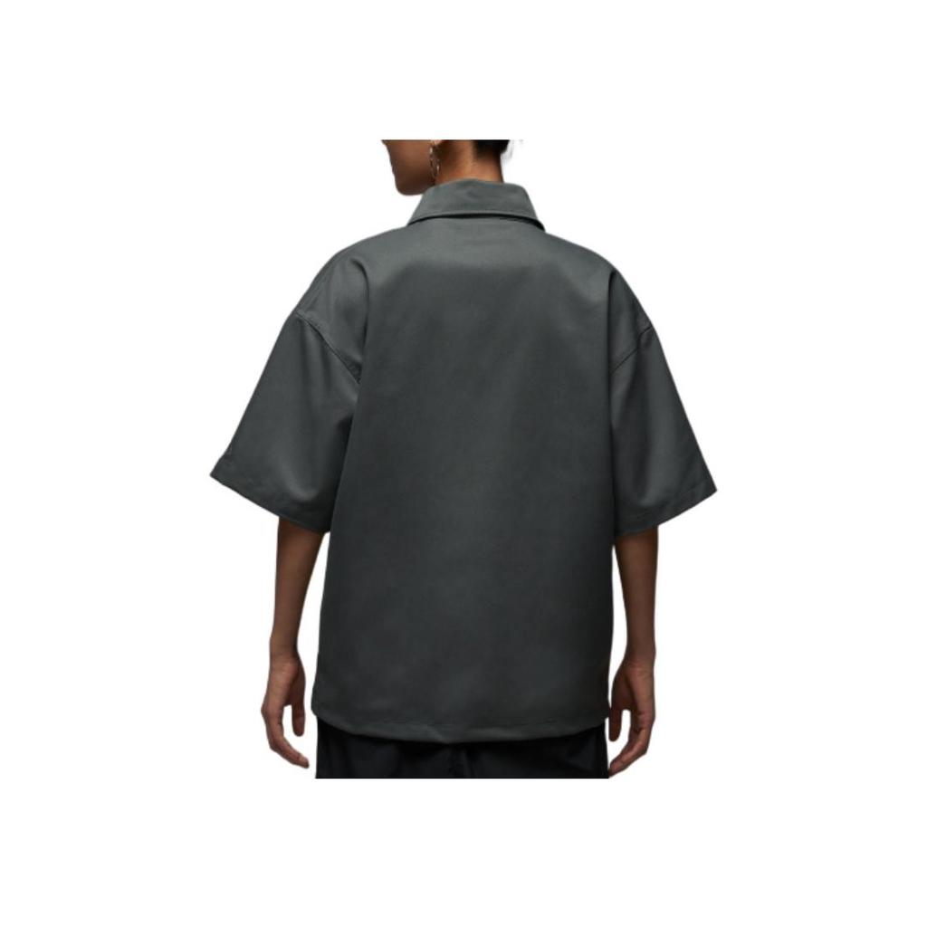 Jordan Letter Single Button Short Sleeve Loose Shirt Women Shirts HQ9200068