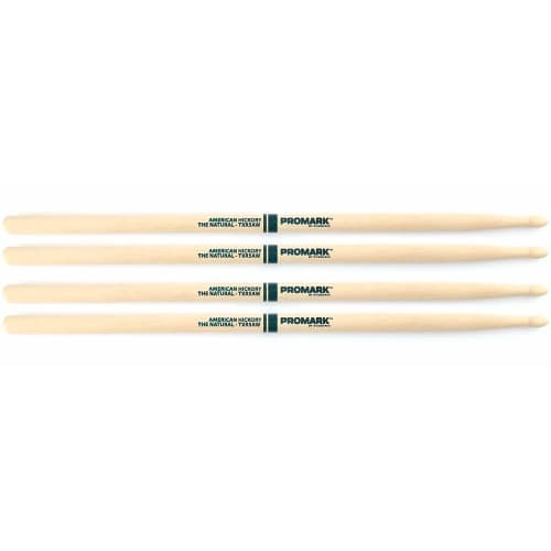 

PROMARK Hickory Drumsticks, Natural Finish Wood Tip, 5A, 2 Pairs, TXR5AW-2P (406 x 14mm)