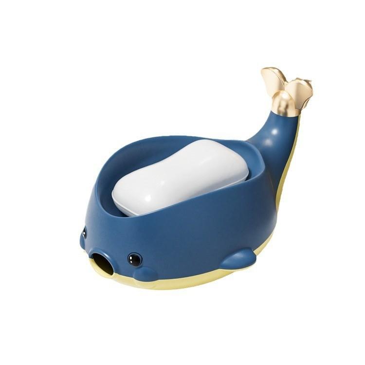 Cute Whale Gold-plated Pool Desktop Soap Holder for Bathroom, Toilet and Dorm