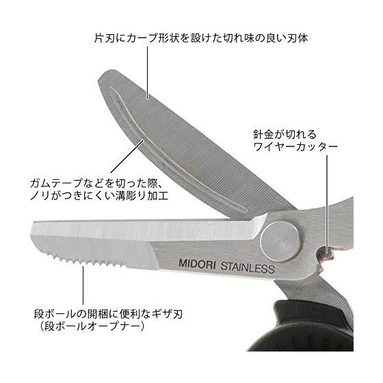 Midori Scissors Portable Multi Scissors Black 49858006