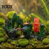 Aquarium Decoration Resin Spinning Waterwheel, Fish Tank Ornament, Mini Rockery Mountain Waterwheel Air Bubbler, Non-toxic Decor Aerating