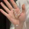 New natural freshwater pearl crystal bracelet for women, summer pull-out adjustment, simple, versatile, high-end niche accessory
