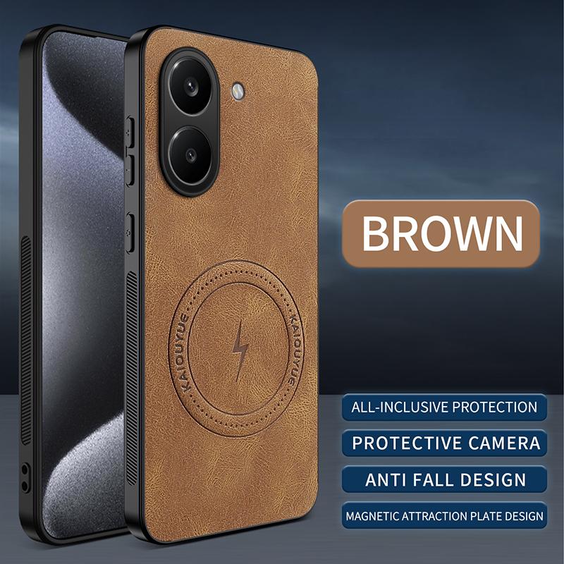 Leather Texture Wireless Charging Magnetic Case For Xiaomi Poco X8 Pro Max PocoX8ProMax PocoX8Pro G ShockProof Phone Cover