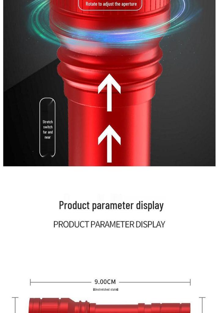 Rechargeable High-Brightness LED Flashlight: Super Bright, Long-Range, Multifunctional Lantern for Dorms and Camping