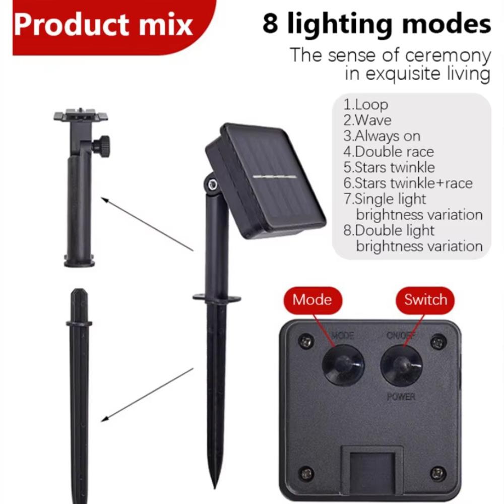 300LED 200LED 8 Modes LED Solar String Lights Solar Panels Powered Xmas Outdoor Lights Waterproof Starry Christmas Fairy Lights