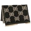 GUCCI 598993 GG glitter jacquard Scarf Black/Ivory/GoldUsed