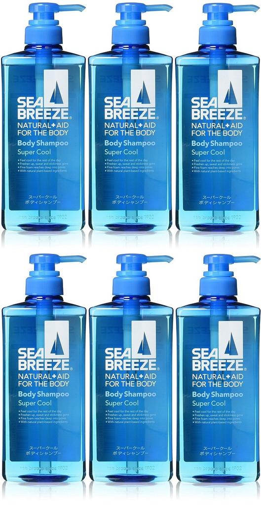 Sea Breeze Super Cool Body Shampoo 600ml x 6