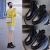 Leather Martin Boots Autumn and Winter New Medium Tube Round Head Thick Heel Short Boots Children's Retro Women's Shoes Trend