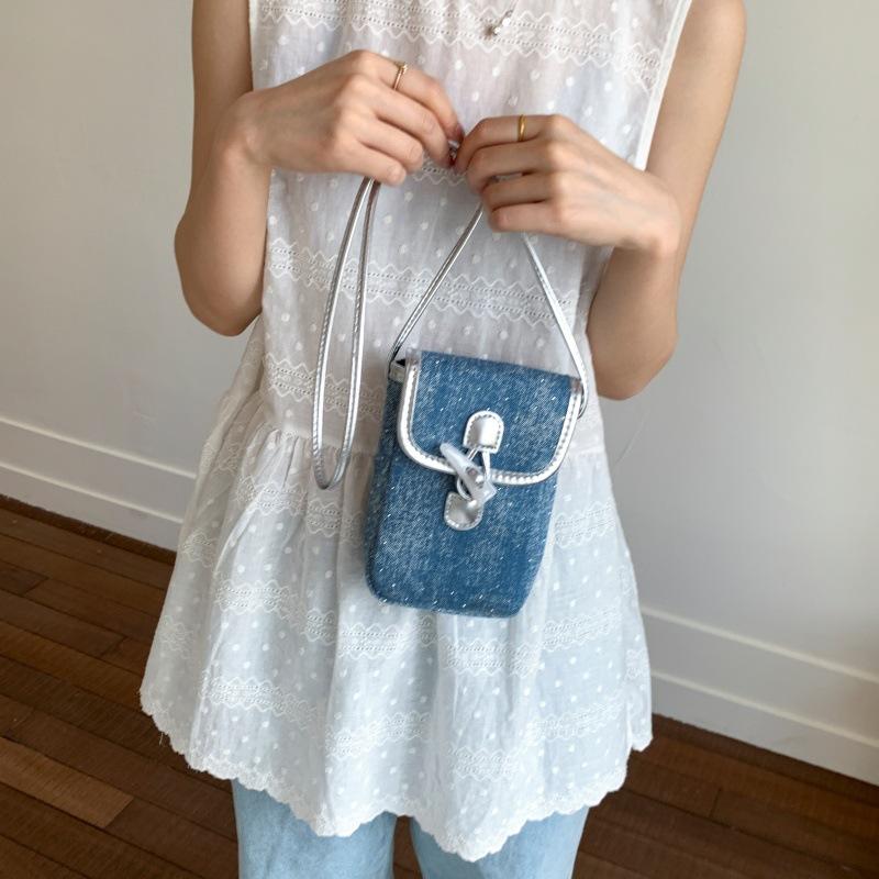 Mini Mobile Phone Small Bag Women's New Fashion Denim Small Square Bag Summer Simple Casual Messenger Bag