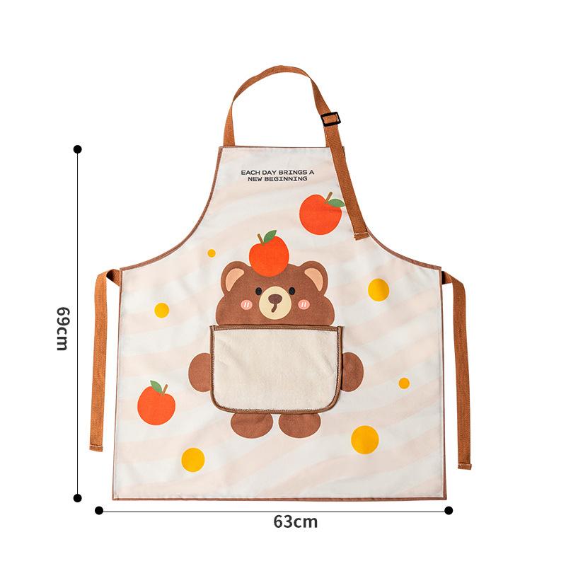 

Waterproof Oil-Proof Household Apron Hand-Wiping Design Adjustable Shoulder Strap with Pocket for Cooking Baking Dishwashing