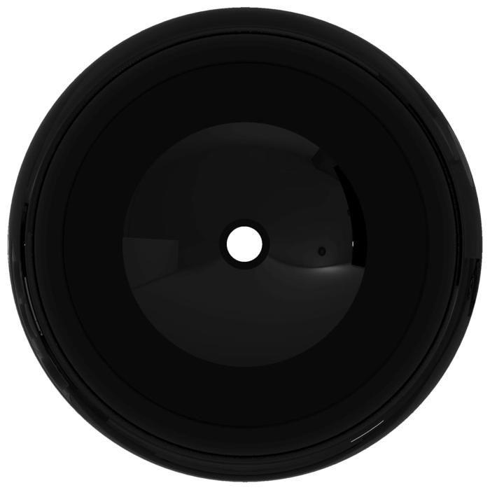Lavabo rond en céramique noir - VIDAXL - 40 x 15 cm - Design moderne et tendance