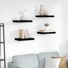 Schwebende Regale Set 4 Stück. Hochglanz Schwarz 40 x 23 x 3,8 cm MDF