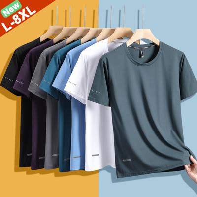 T-Shirts Men Plus Size 6XL 7XL 8XL Male Tshirt Fat Man Tee Shirt Breathable Wearing Tee Tops Running Fast Shipping