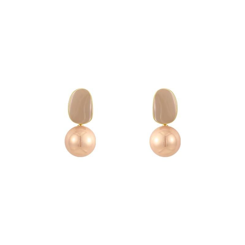 S925 Silver Needle Champagne Pearl Earrings Women's Ins Style Light Luxury Stud Earrings Explosive Earrings