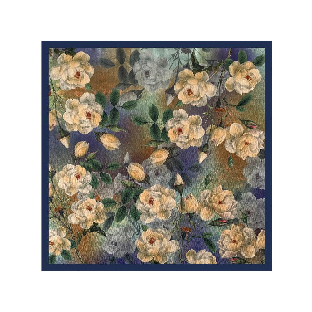 Summer ethnic style flower silk scarf women's neck small square scarf 61cm herringbone soft small scarf neck protection scarf