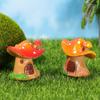 Micro Landscape Ornaments Resin Mushroom House Fairy Garden Miniature Village Cottage for Succulents Bonsai Moss Terrarium Plant Pots Fish Tank