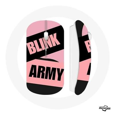 Wireless Mouse - BTS - ARMY - Blackpink - Pink Black - USB Wifi Key Included
