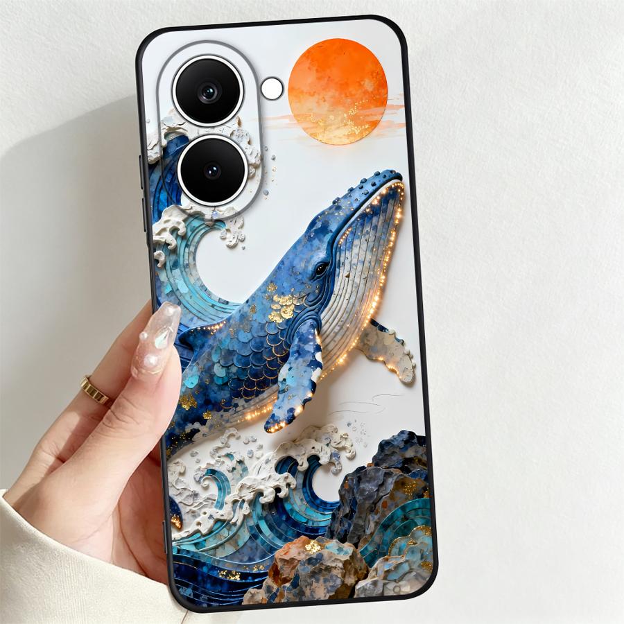 Phone Cover Case for Xiaomi Poco X8 Pro F1 M5 F3 C75 M3 M4 M7 C71 X3 X4 X5 X7 C50 C61 F8 C85 Whale Wave Sun