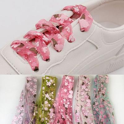 1 Pair 2.7CM Width Printing Shoelaces Snow Yarn Sports Sneaker Shoelace Flat Snow Yarn Shoe Laces