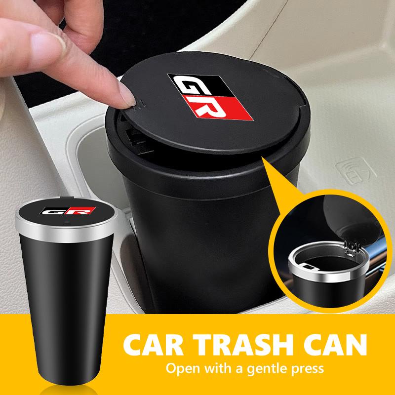 For Toyota Car Trash Bin Vehicle Garbage Dust Case Storage Box Auto Accessories GR Sport Camry Prius Auris Crown Yaris Corolla