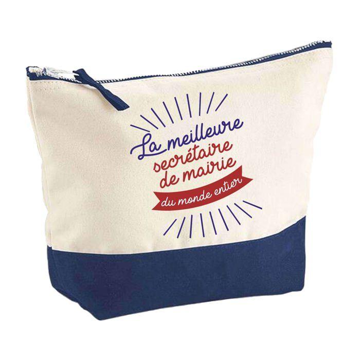 Pochette maquillage - PLANETEE - Meilleure secrétaire de mairie du monde - Grand format - Coton - Fabrication française