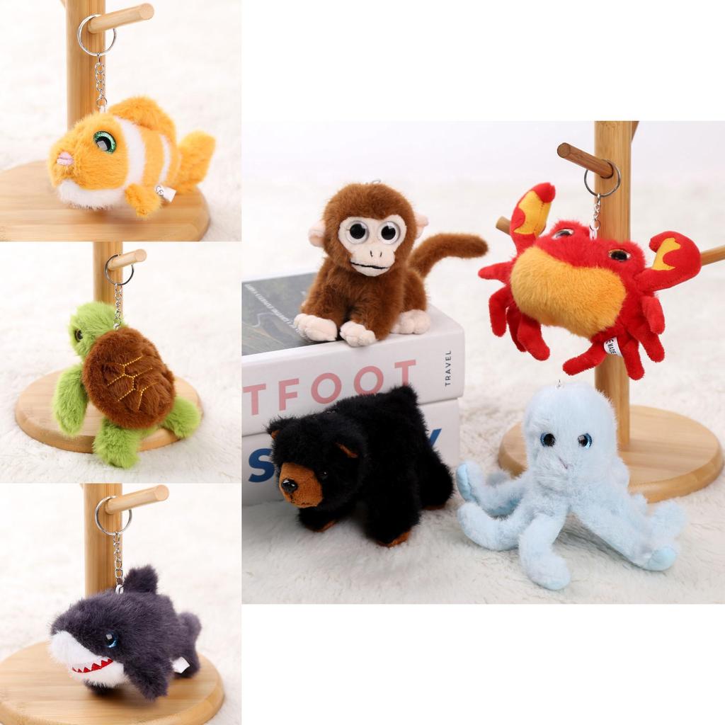 Underwater Animal Plush Keychain With Pp Cotton Filling For Girls Gift And Bag Decoration