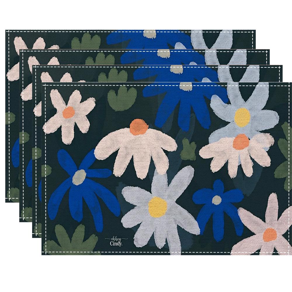 Small Fresh Flowers Placemat Kitchen Dining Room Dining Table Anti-scalding Heat Insulation Mat Table Mats for Dining Table