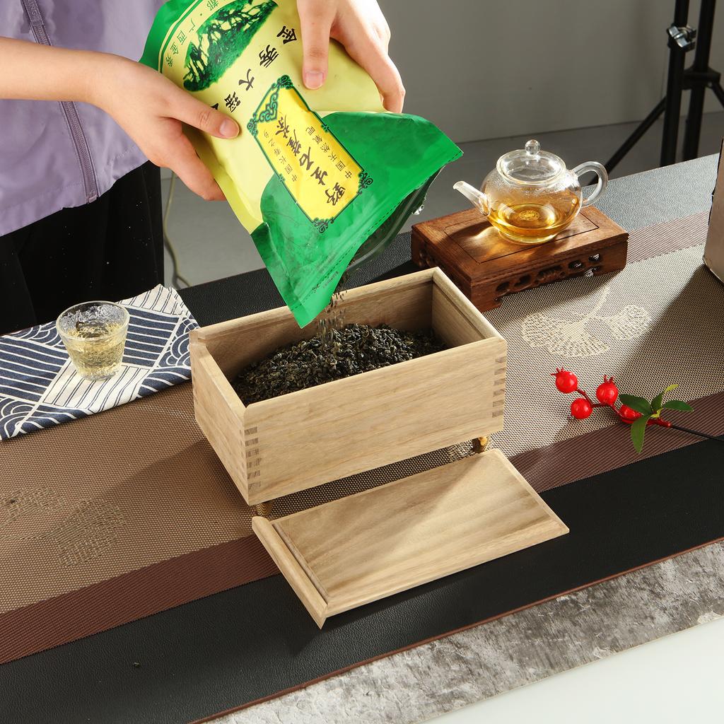 Wooden Storage Box Coffee Bean Storage Container Nut Spice Storage Box Tea Canister Eco-friendly Kitchen Organizer Case