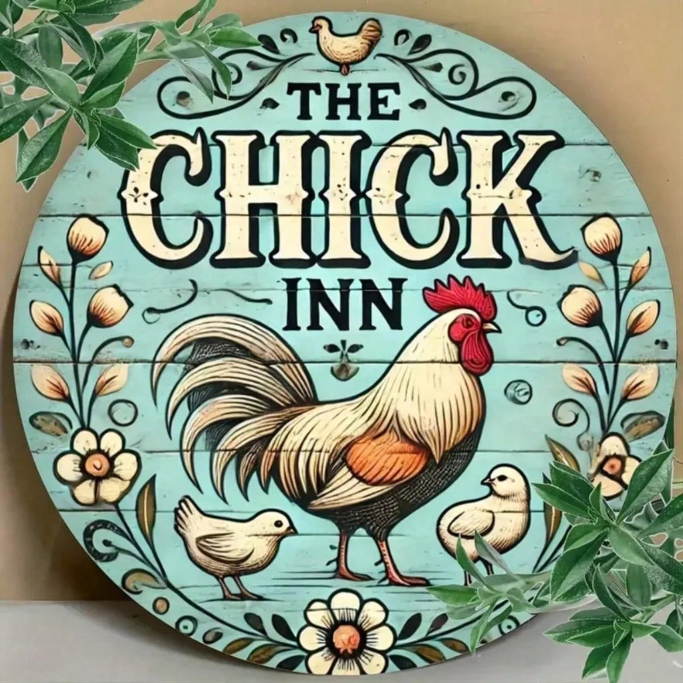 

Vintage Tin Sign Metal Wall Art Decor Chicken Inn Bar Retro Plaque 7.8x7.8 Inch Waterproof Home Bar Cafe Man Cave Gift 20x20