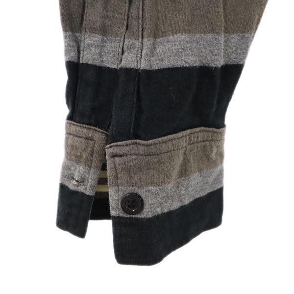 HYSTERIC made in Japan Border Pattern Long sleeve Polo shirt F Black Men's Used