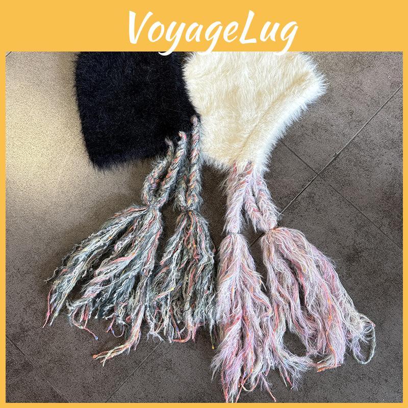 Trendy Girls Knitted Hat Warm Beanie With Cute Braids For Cold Weather Use