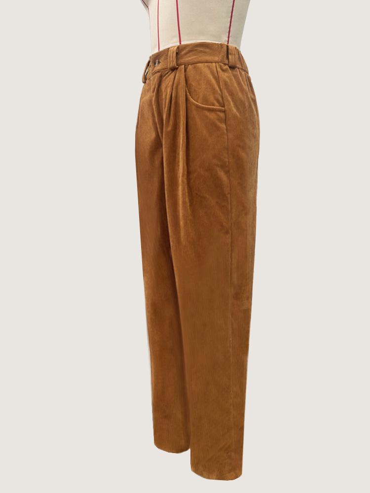 2025 Spring & Autumn Women's Corduroy Harem Cigarette Pants - Retro, Cropped, Casual Style.