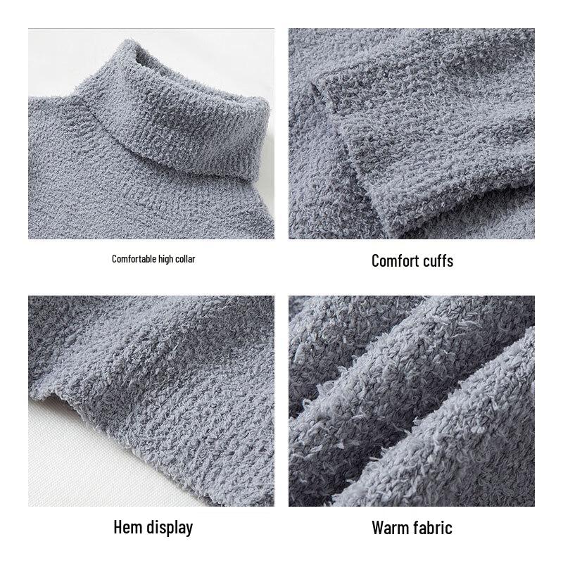 JEANSWEST Men's Thickened Turtleneck Knit Sweater